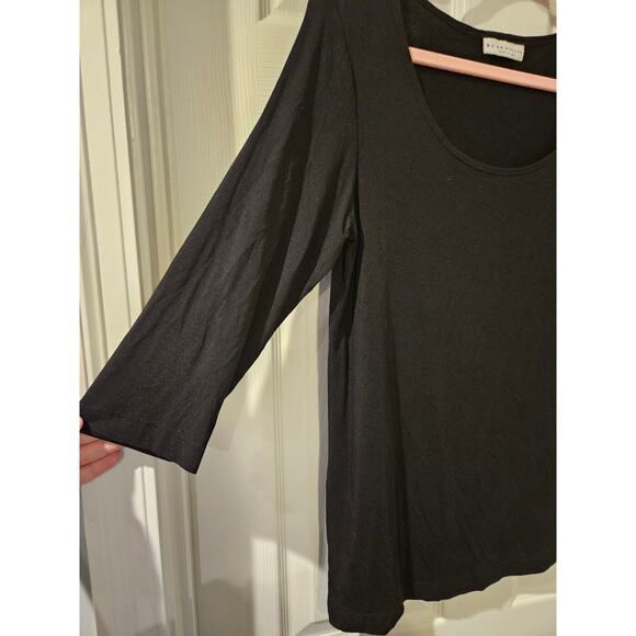 Bryn Walker‎ Black Stretch Top Women’s Small Modal 3/4 Sleeve Minimal Lagenlook - Picture 6 of 7